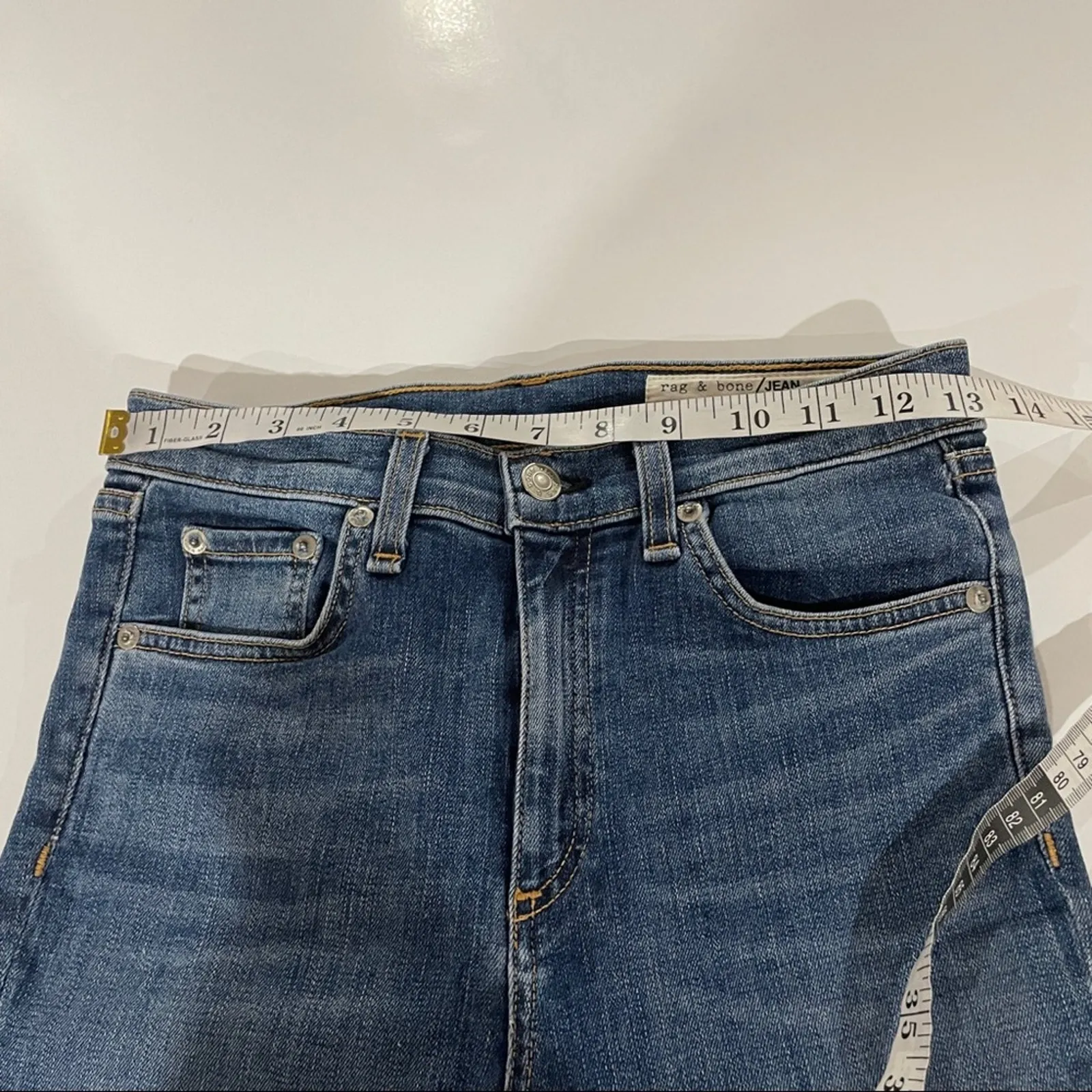 Rag & Bone Hana High Rise Slim Fit Cropped Bootcut Fringe Hem Jeans Size 26‎ - Image 8