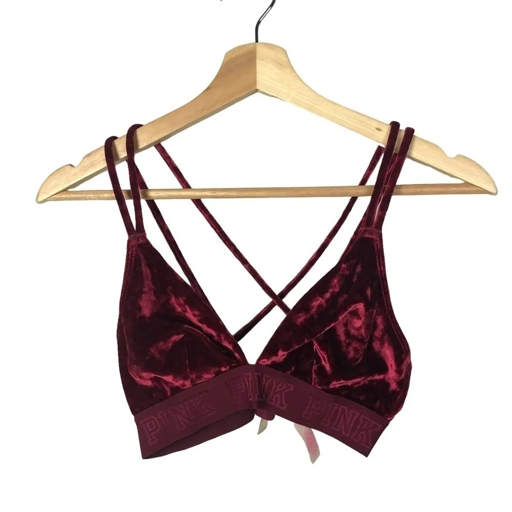 PINK Victoria's Secret Red Velvet Unlined Bralette XS - Image 3