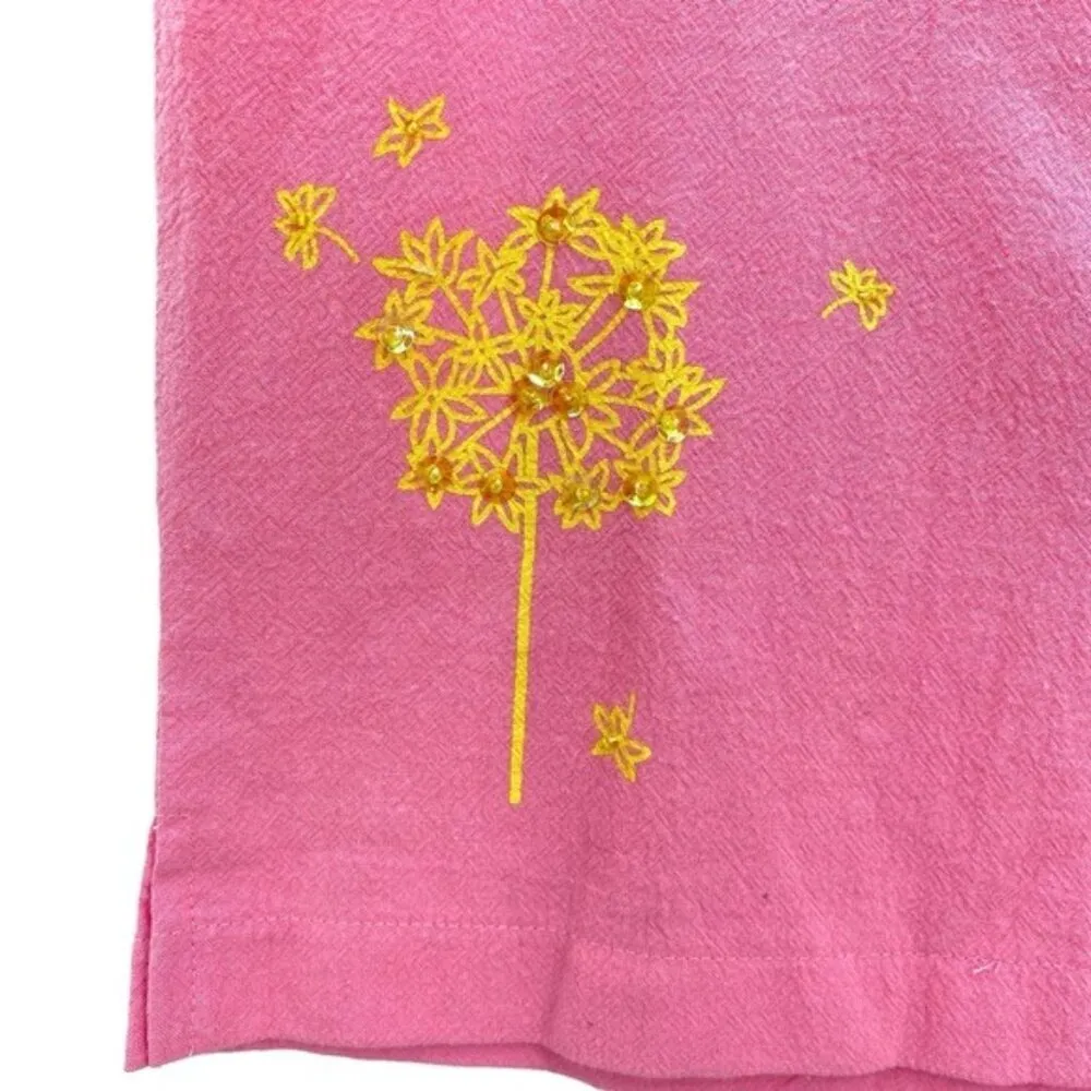 Jane Ashley Pink Cotton Drawstring Capri Pedal Pusher Pants - Image 2