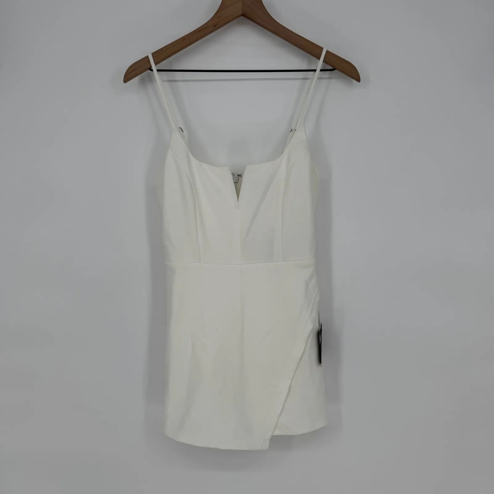 Lulus Cheers To Chic White Notched Sleeveless Skort Romper Size S - Image 2