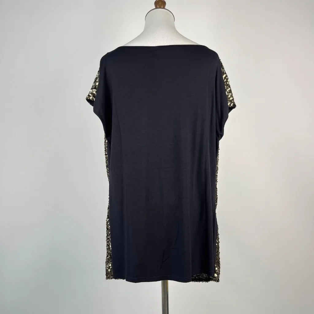 NWT Mint Velvet Gold Sequins Top Stretch Short - Image 3