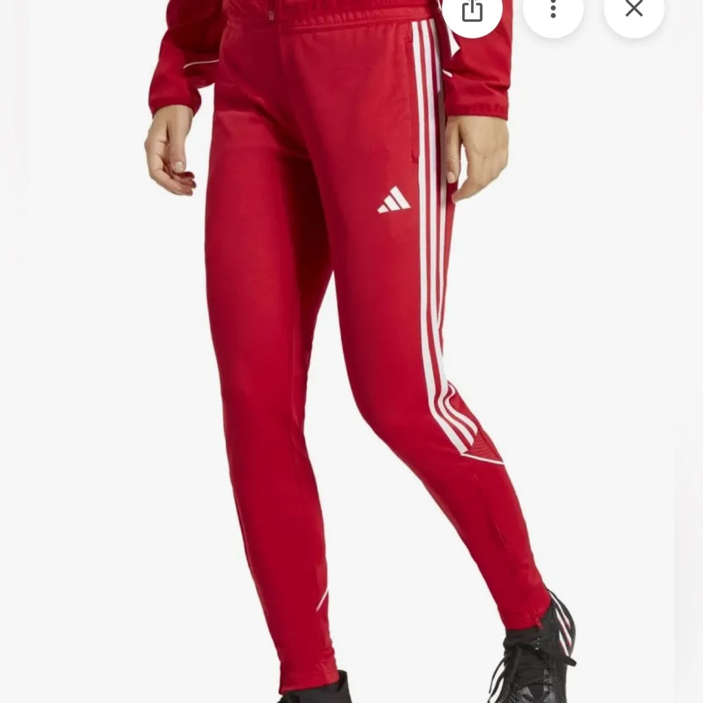 Adidas women regular fit  Red Joggers with White Stripes - Image 2