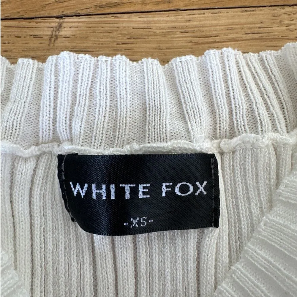 White Fox Boutique - Long Flare Sleeve Knit Mini Dress in White - Image 2