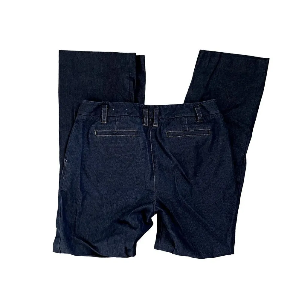 Ann Taylor petites dark wash navy blue denim jeans straight leg cotton pants - Image 5