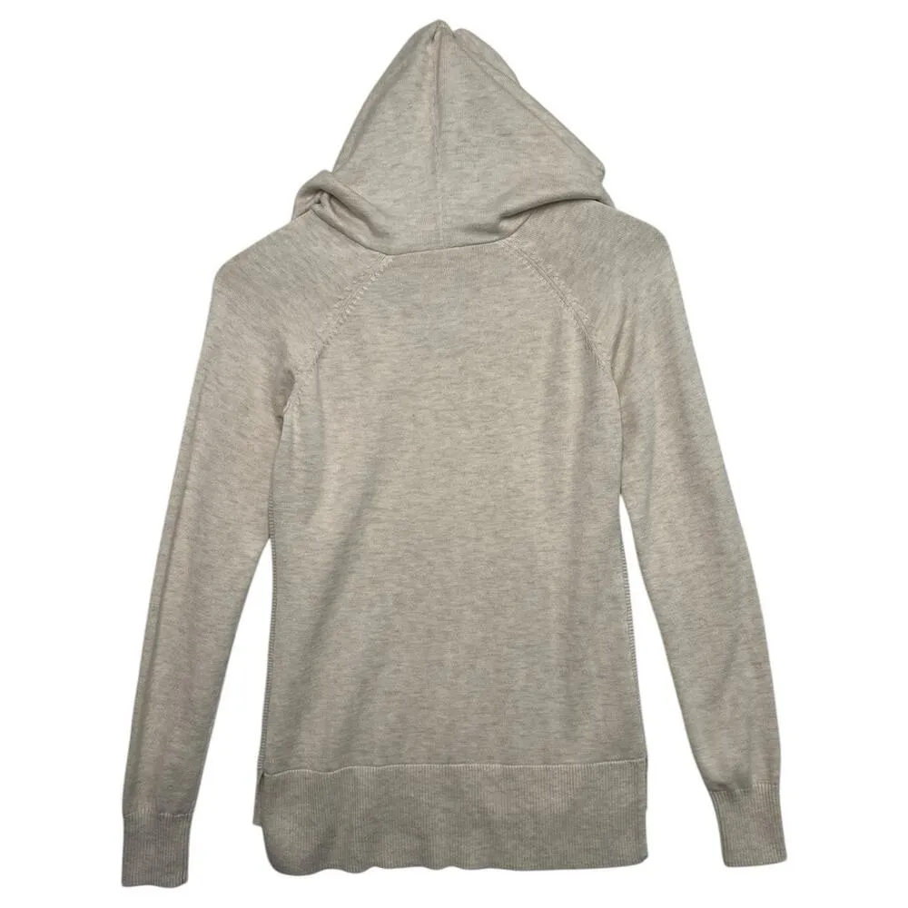 Calia Sweater Womens Extra Small Ivory Cashmere Blend Hoodie V Neck Textured Size XS - Image 2