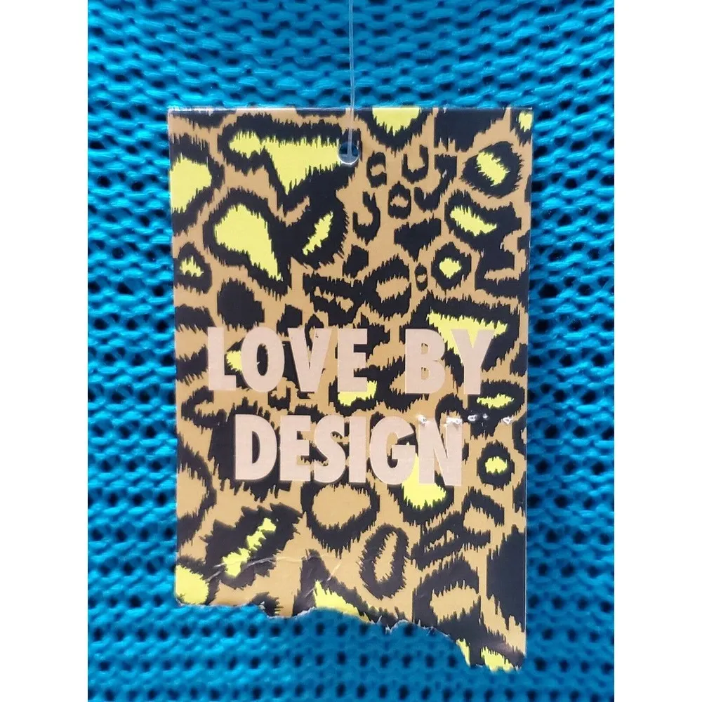 Love By Design Women Blue Acrylic Long Sleeve Buttons Front Knit Cardigan Size L - Image 7