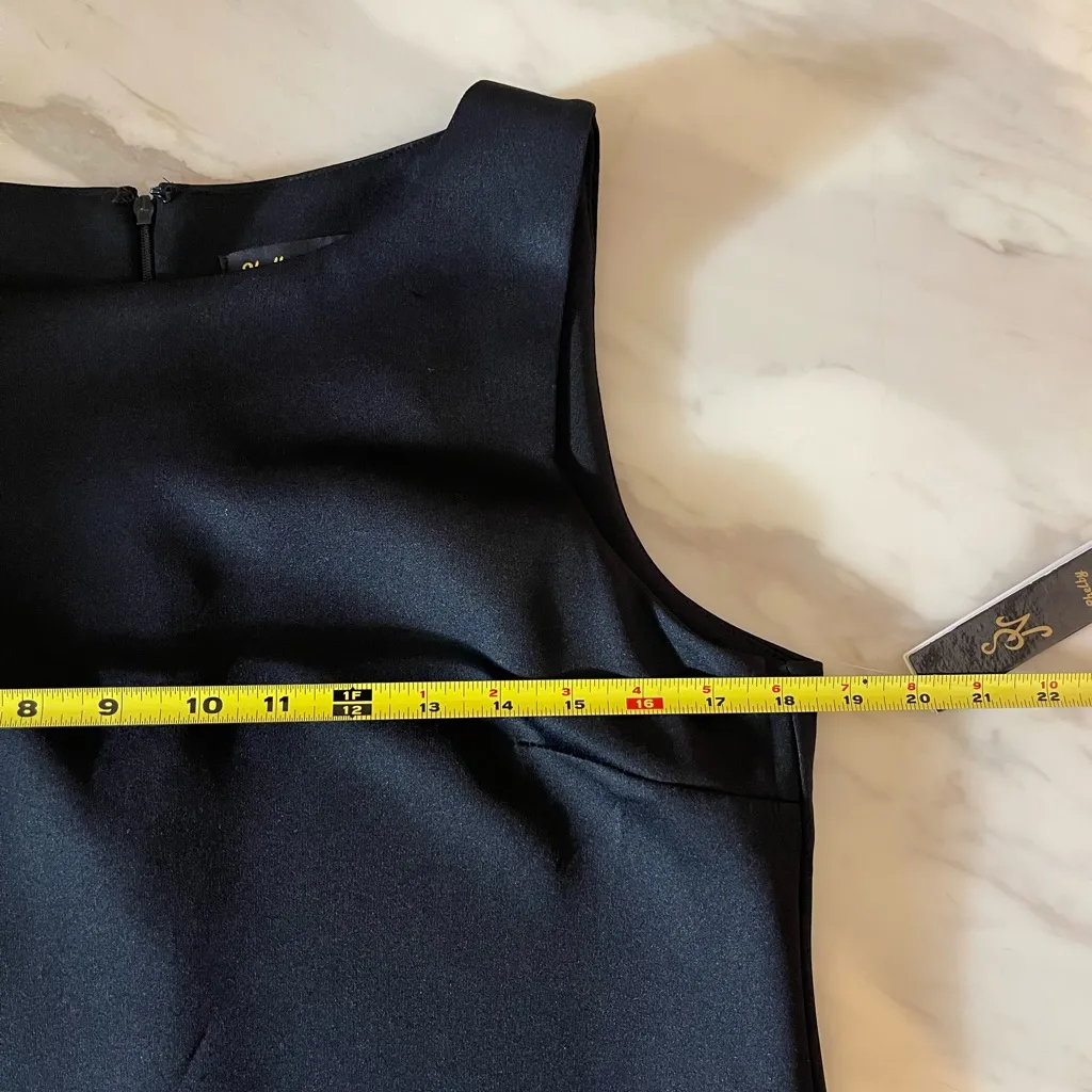 Shelby Nites Women’s Black Cocktail Sheath Dress Ruffle Hem Size 14 NWT - Image 7