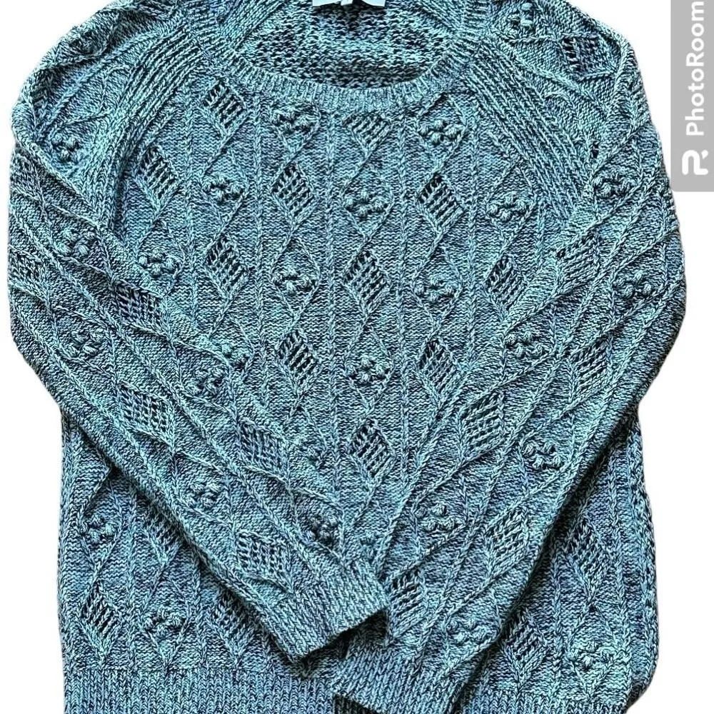 Sandro Wool Acid Marled knit Sweater Chunky blue Black size 1 - Image 3