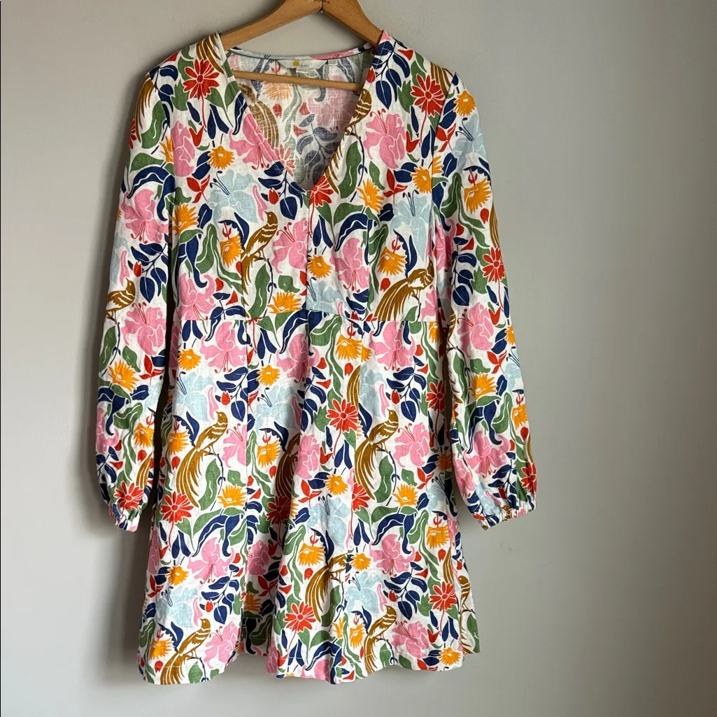 Boden Flippy linen Mini Dress 6 Pink - Image 2