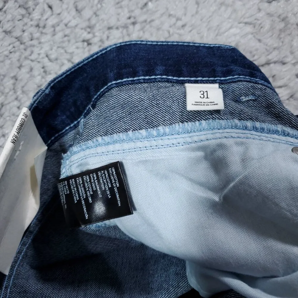 BDG Cowboy Jeans High Rise Straight Relaxed Blue Silver Painted Women's Size 31 - Image 5