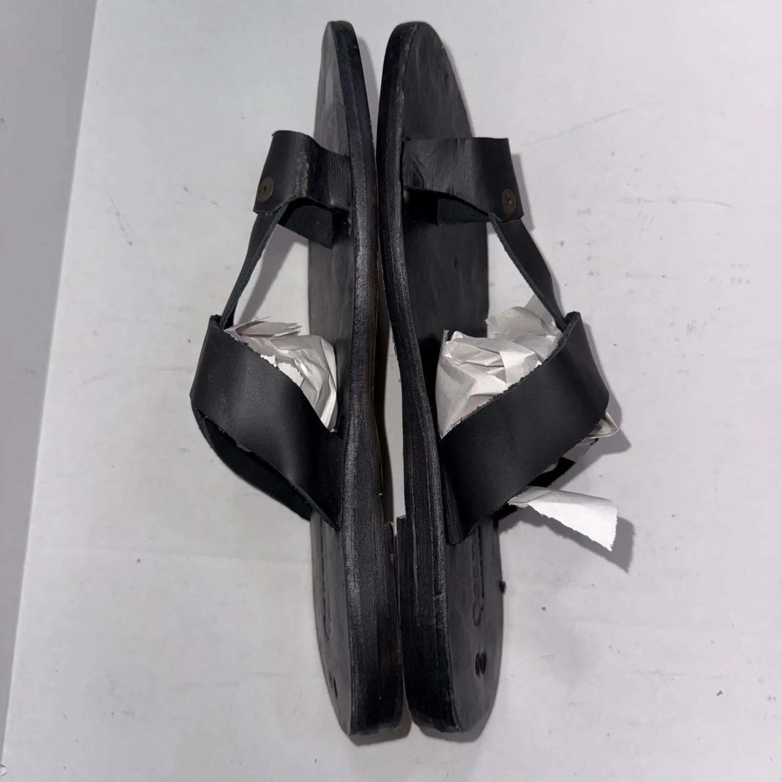 Handmade Ghana Kente Leather Sandals Flip Flops Thongs Tribal Batik Style 41 Size 10 - Image 5