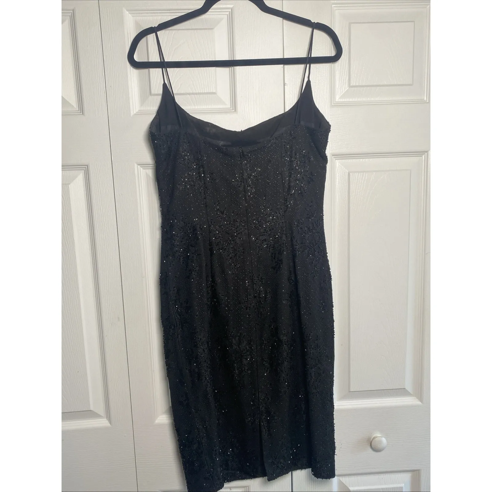 Carmen Marc Valvo Womens 8 Black Beaded Dress Event Gala Hoco - Image 4