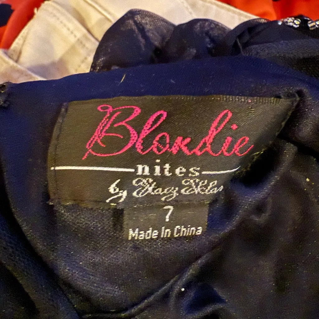 Blondie Nites Black Gold Embellished Knee Length Party Dress 7 - Image 8