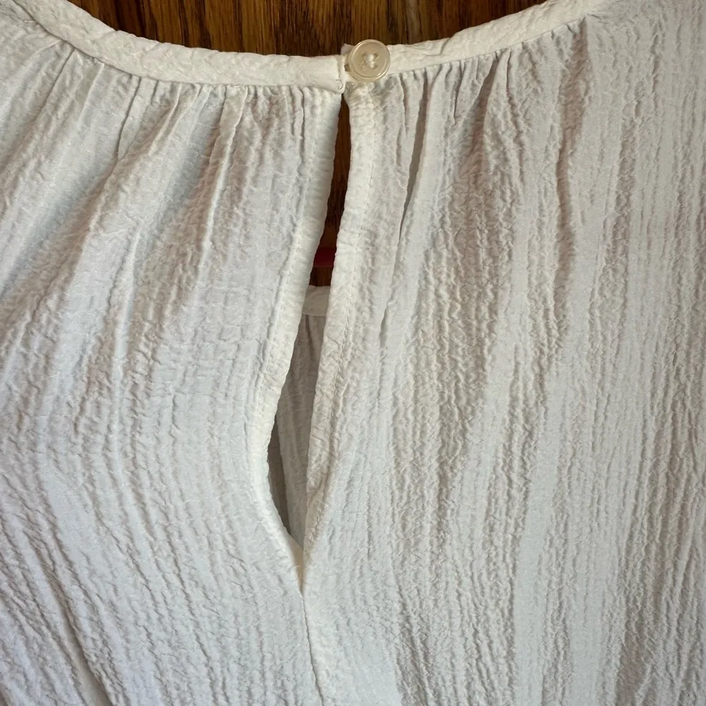 Calvin Klein Tiered A-Line Midi Dress Size 4 New NWT Crinkle Cream Material - Image 8