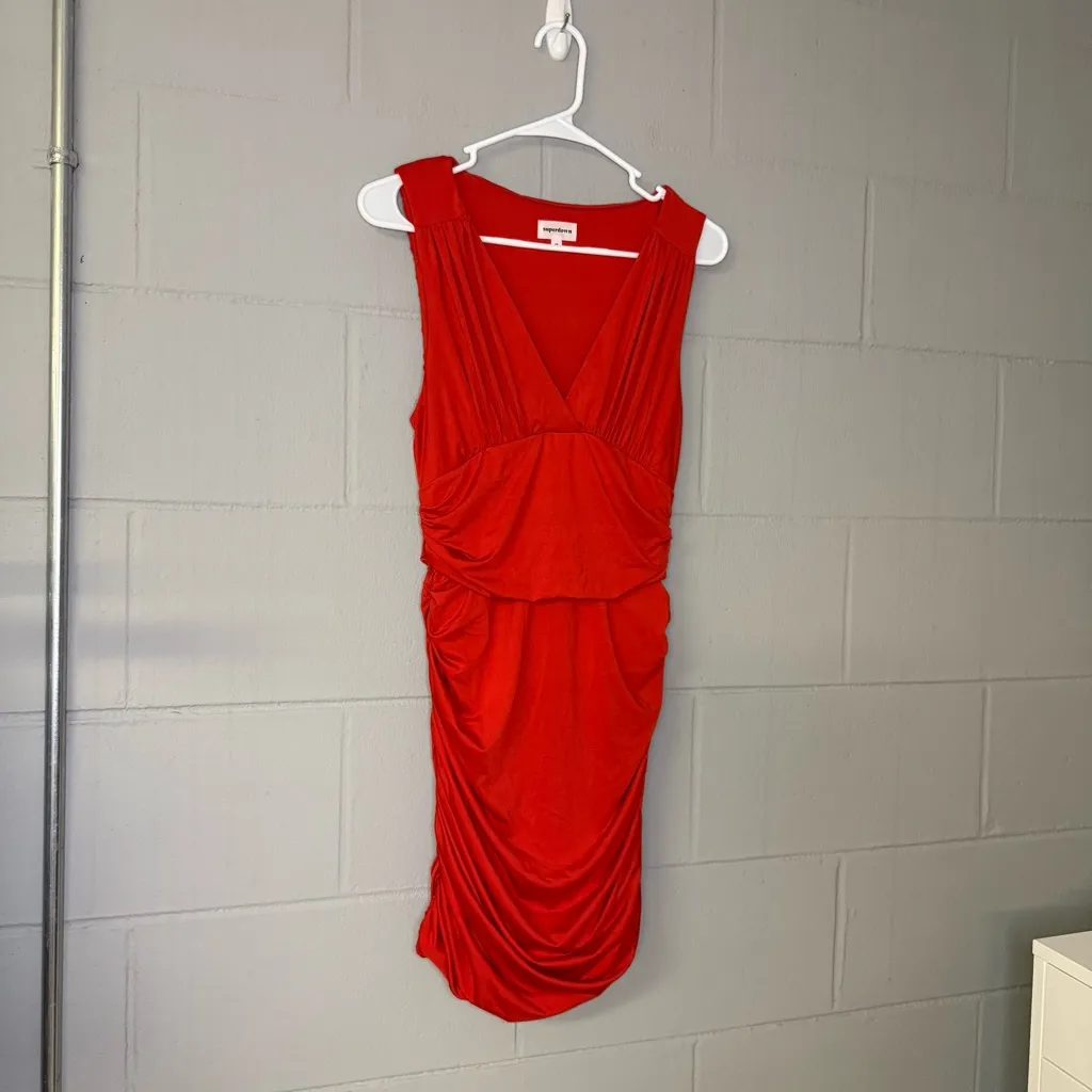 Superdown Farrah Ruched Dress in Red Women’s Size Medium Semi Formal Mini Dress - Image 4
