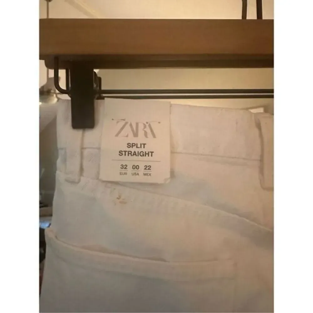 Zara Split Straight Mid Rise Full Length Size 00 NWT‎ - Image 5