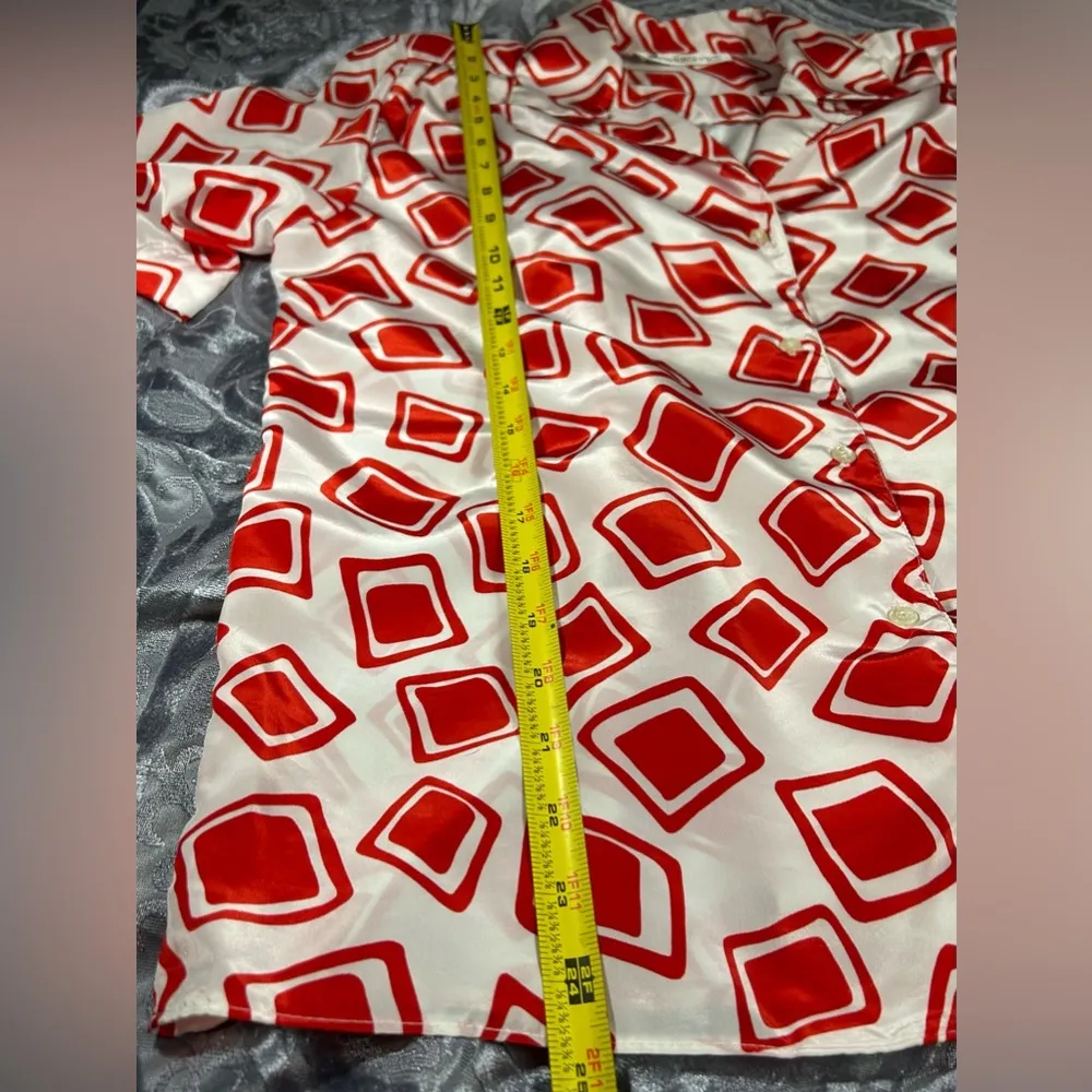 Vintage Wonky Squares Buttonup Medium White - Image 11