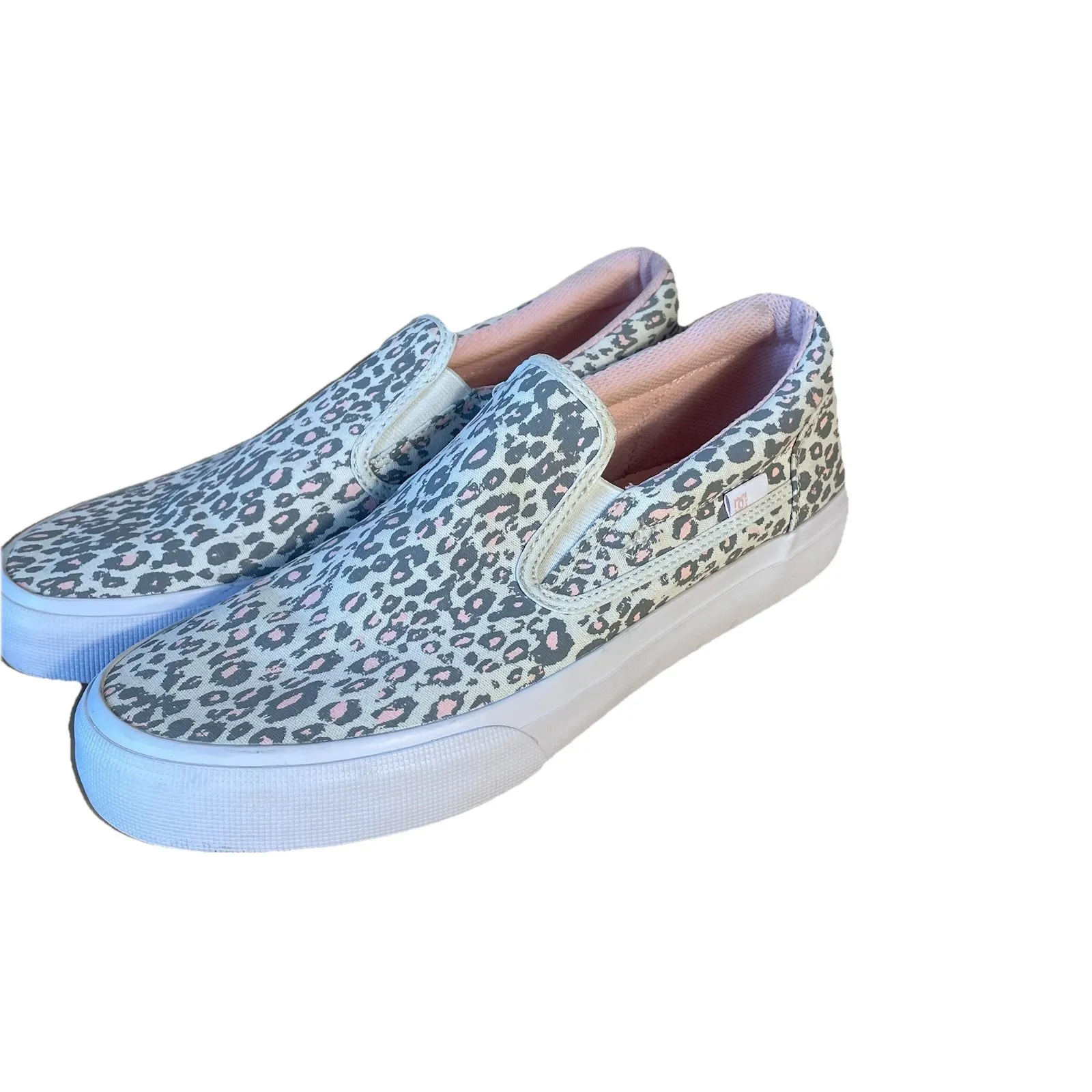 DC Women's Trase Slip Leopard Print Skate Shoes Size 11 Canvas Pink‎ Gray Pink - Image 4