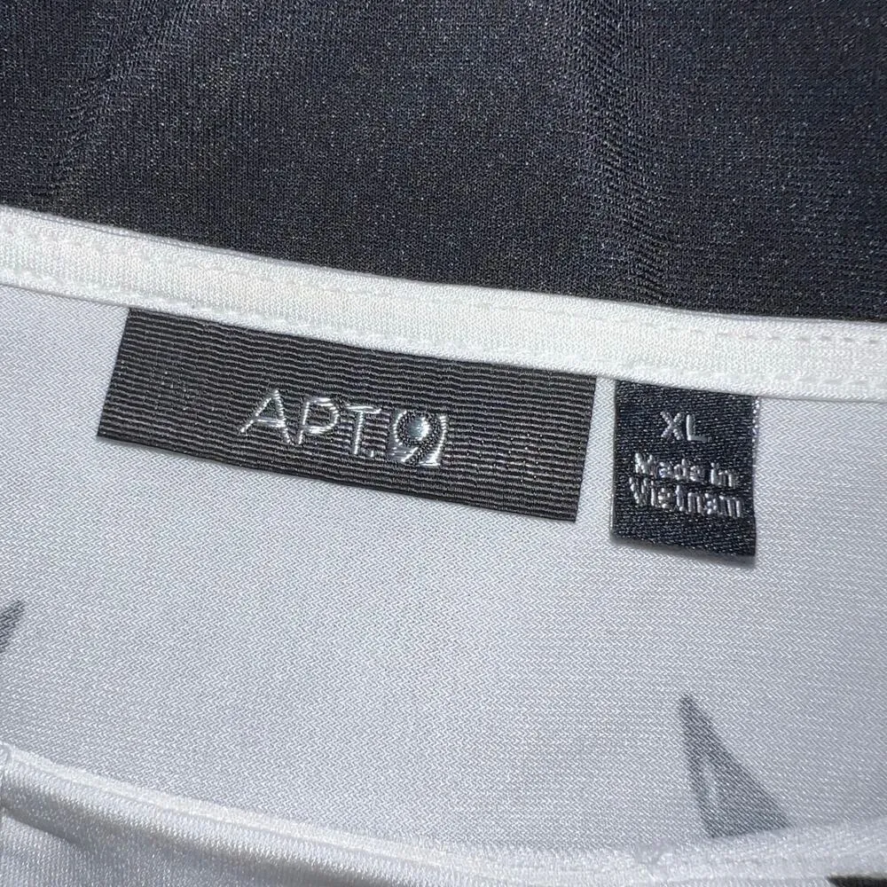 Apt 9 Womens Sheath Dress Floral Print Black White Pullover Capped Sleeve XL - Image 7