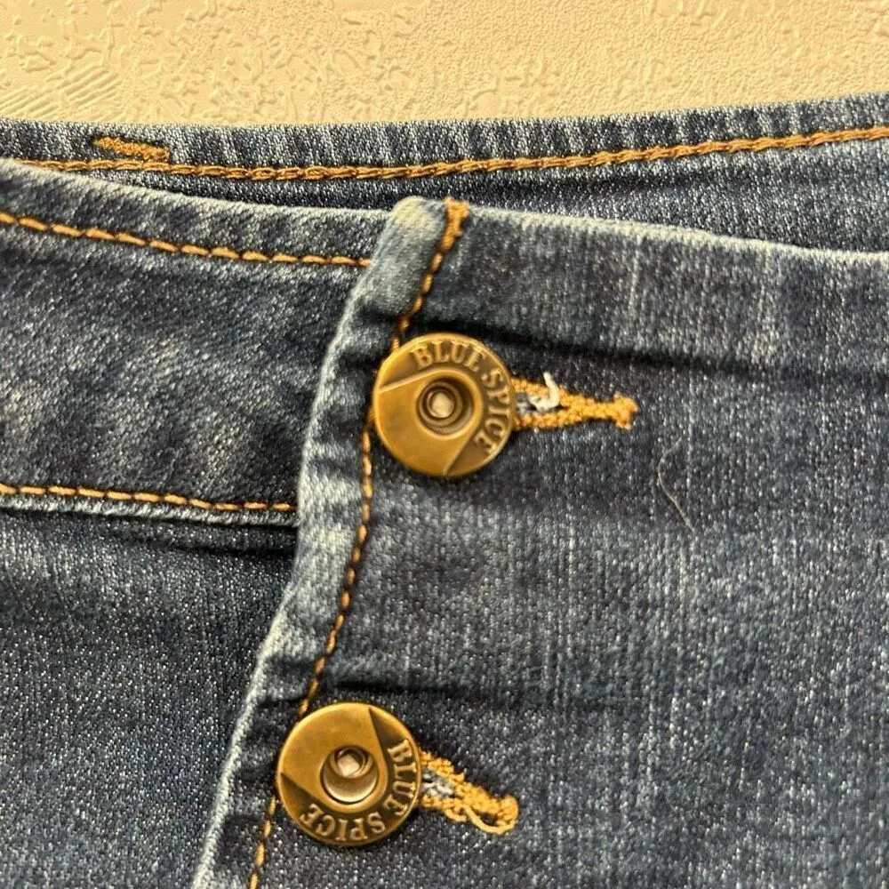 Blue Spice Women’s High-Rise Button Front Denim Shorts Size 7 – Nautical Sailor - Image 7