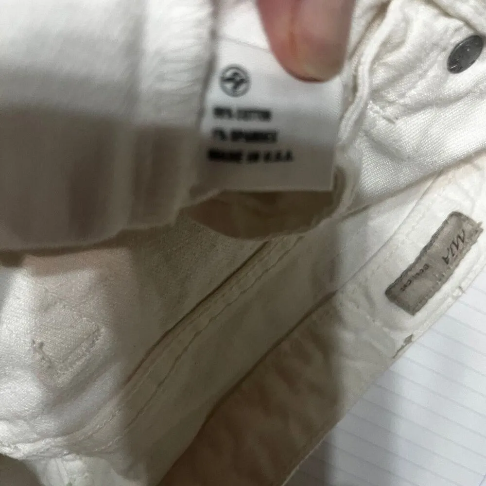 Big Star Mia Boot Cut Jeans White Denim Cotton Stretch Women's 30R raw hem - Image 9