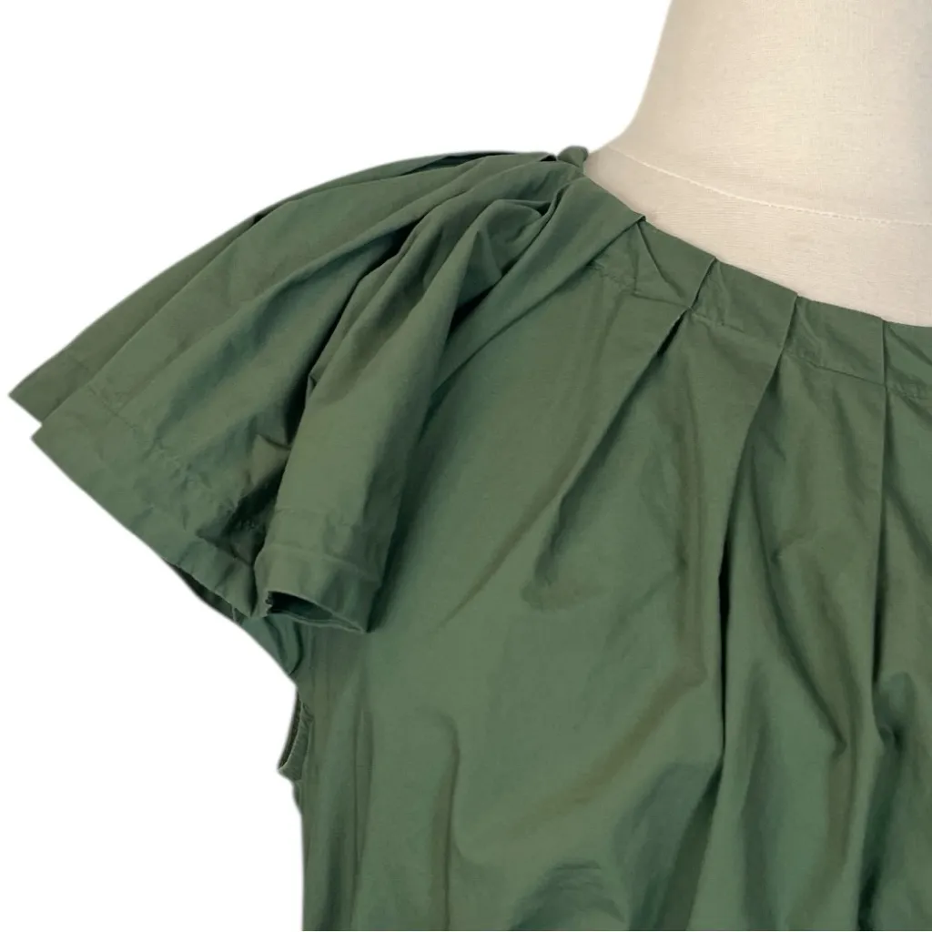 Lane Bryant Midi Dress Poplin Cotton Smocked Waist Olive Green Women’s Size 20 - Image 10