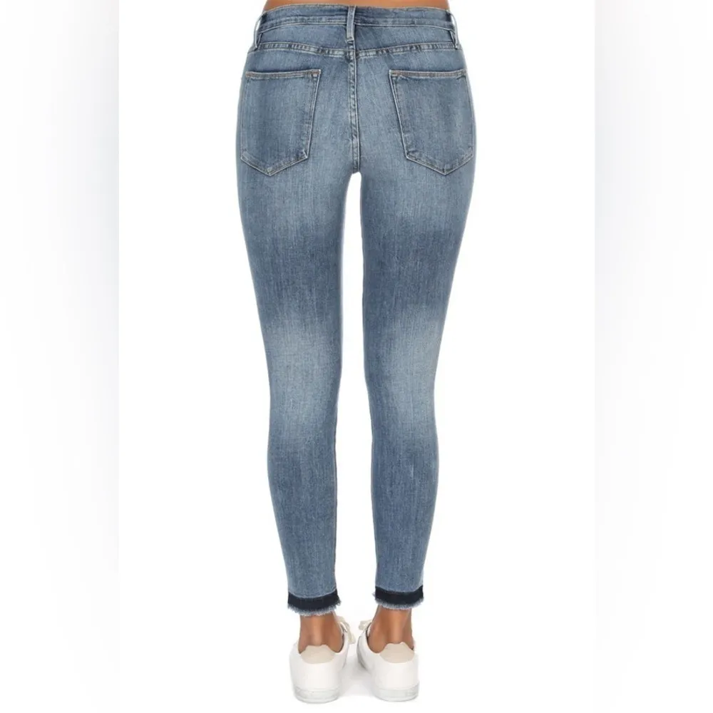 Frame Denim Le High Skinny Jeans in Langstone Acid Sandblasted Wash Blue | 26 - Image 4