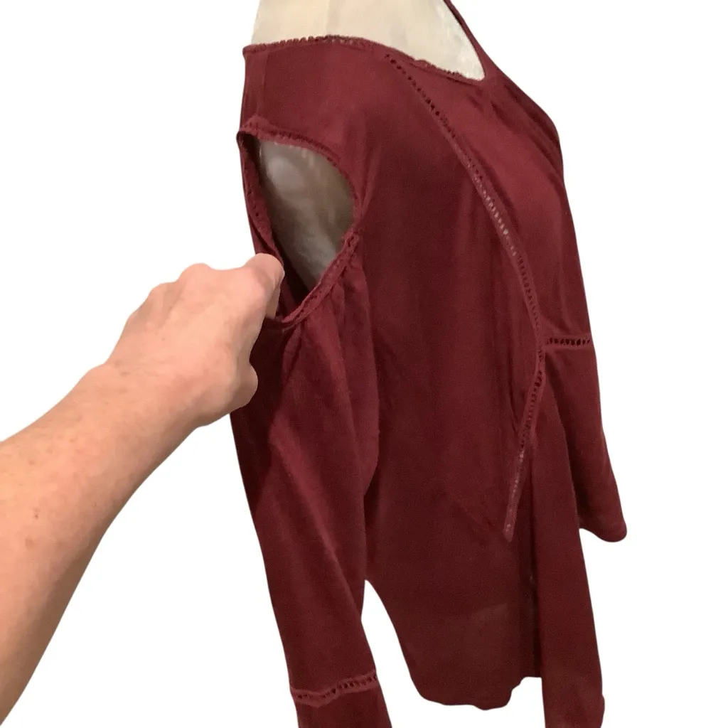 American Rag Cie ARC Women’s Long Sleeve Beautiful Detailed Blouse BRAND NEW Red Size M - Image 7