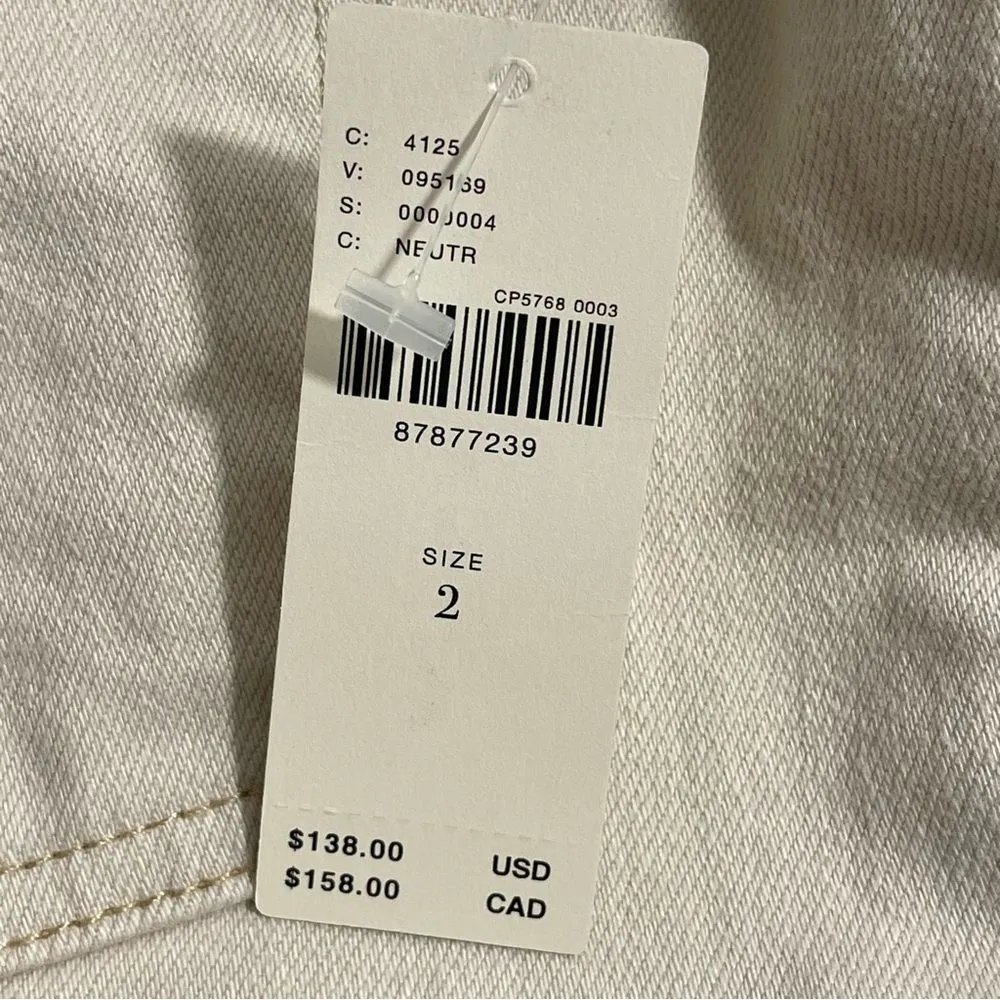 NWT Anthropologie The Kit Utility Romper by Pilcro in Neutral Cream Beige Size 2 - Image 8