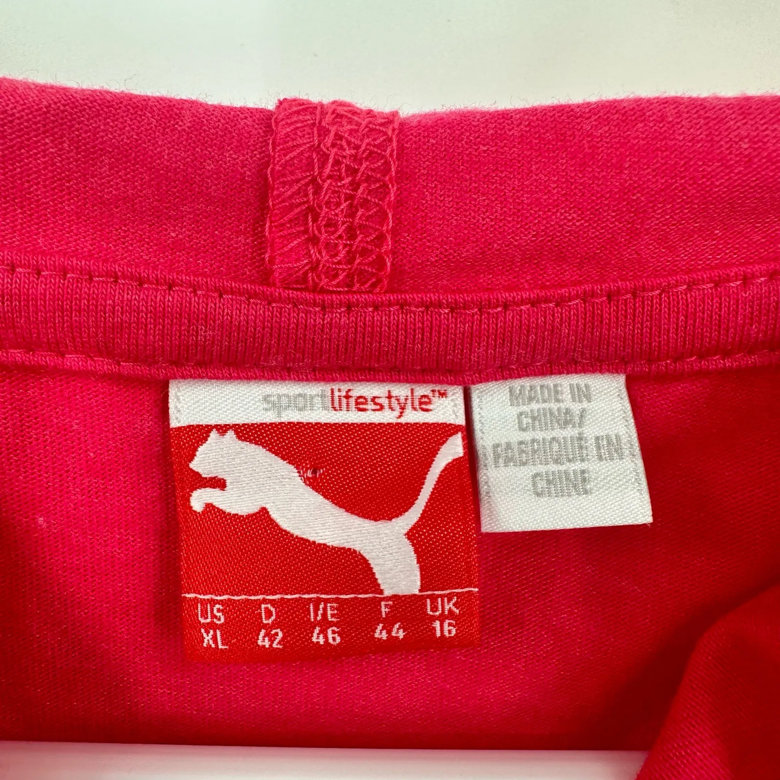 Puma Size XL‎ Pink Jersey Knit Pullover Cowl Neck Hoodie Outerwear Light Shirt - Image 4