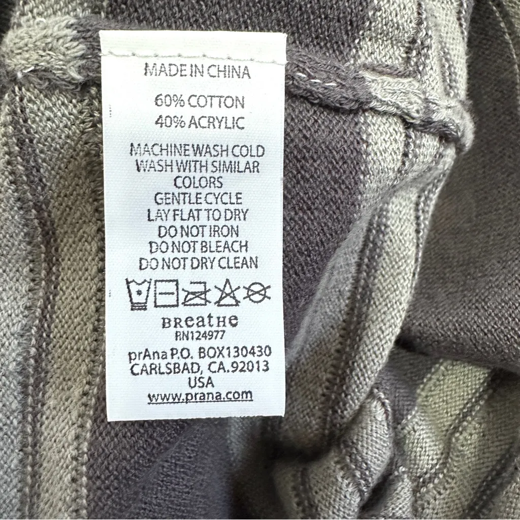 Prana Sydney Sweater Dress Womens M Gray Striped Tie Waist Bell Sleeves Belt - Image 6