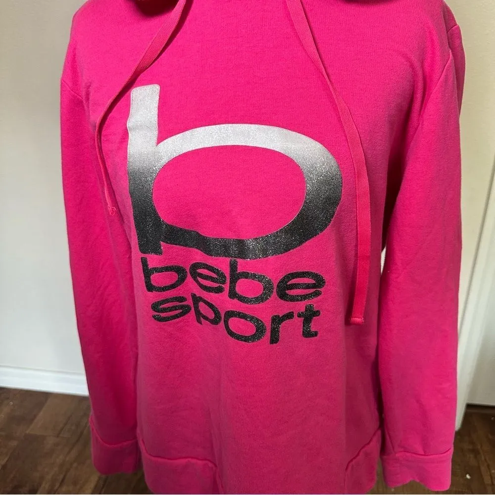 Vintage Bebe Sport Pink Hoodie L - Image 2