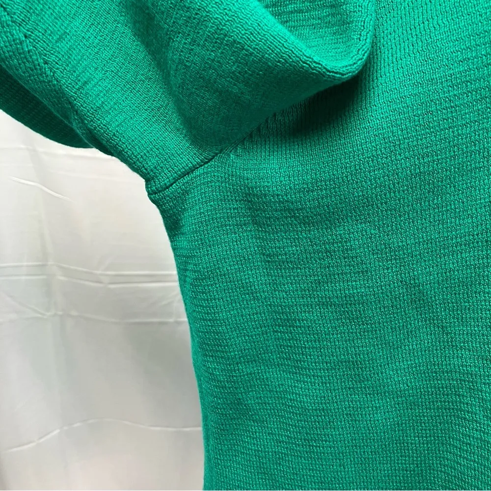 Lane Bryant Cardigan Sweater Floral Brooch Green 100% cotton Women 18/20 Preppy - Image 4