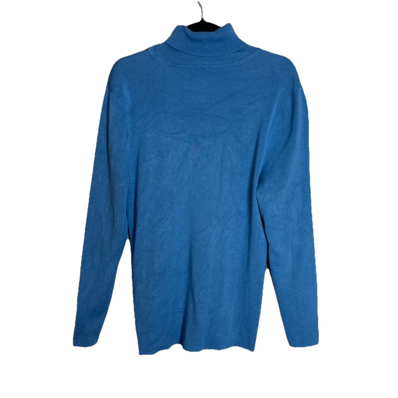 Chicos 3 US XL Blue Turtle Neck Sweater Blouse Top Pullover Preppy Beach Classic - Image 2