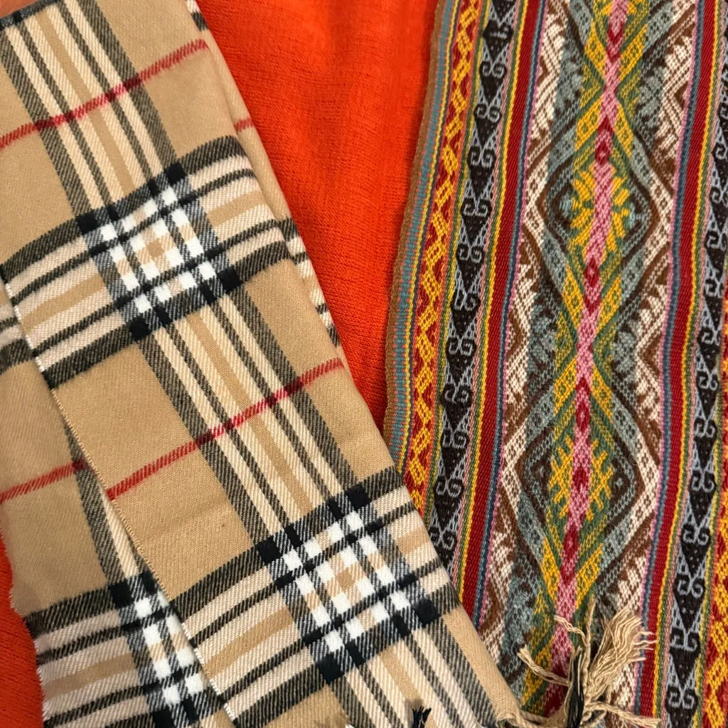 Bundle of 6 Assorted Women's Plaid and Patterned Scarves - Image 2