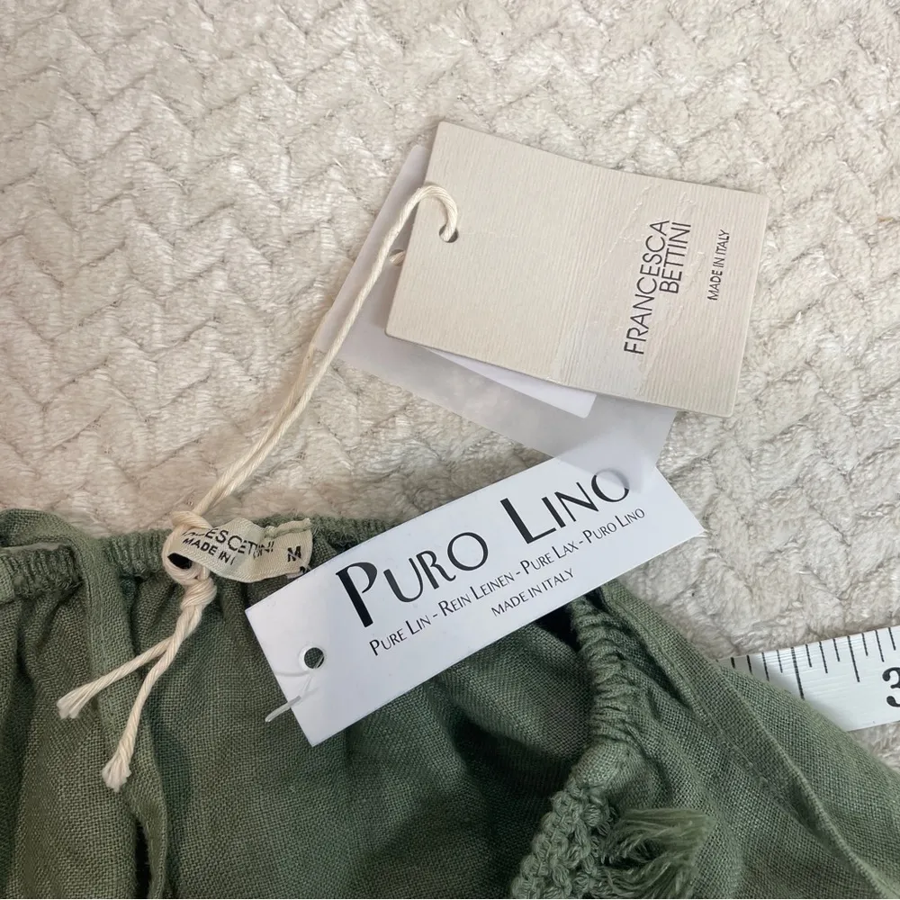 Francesca Bettini Olive Green Camisole Top M 100% Linen Euro Summer Cottagecore Size M - Image 8