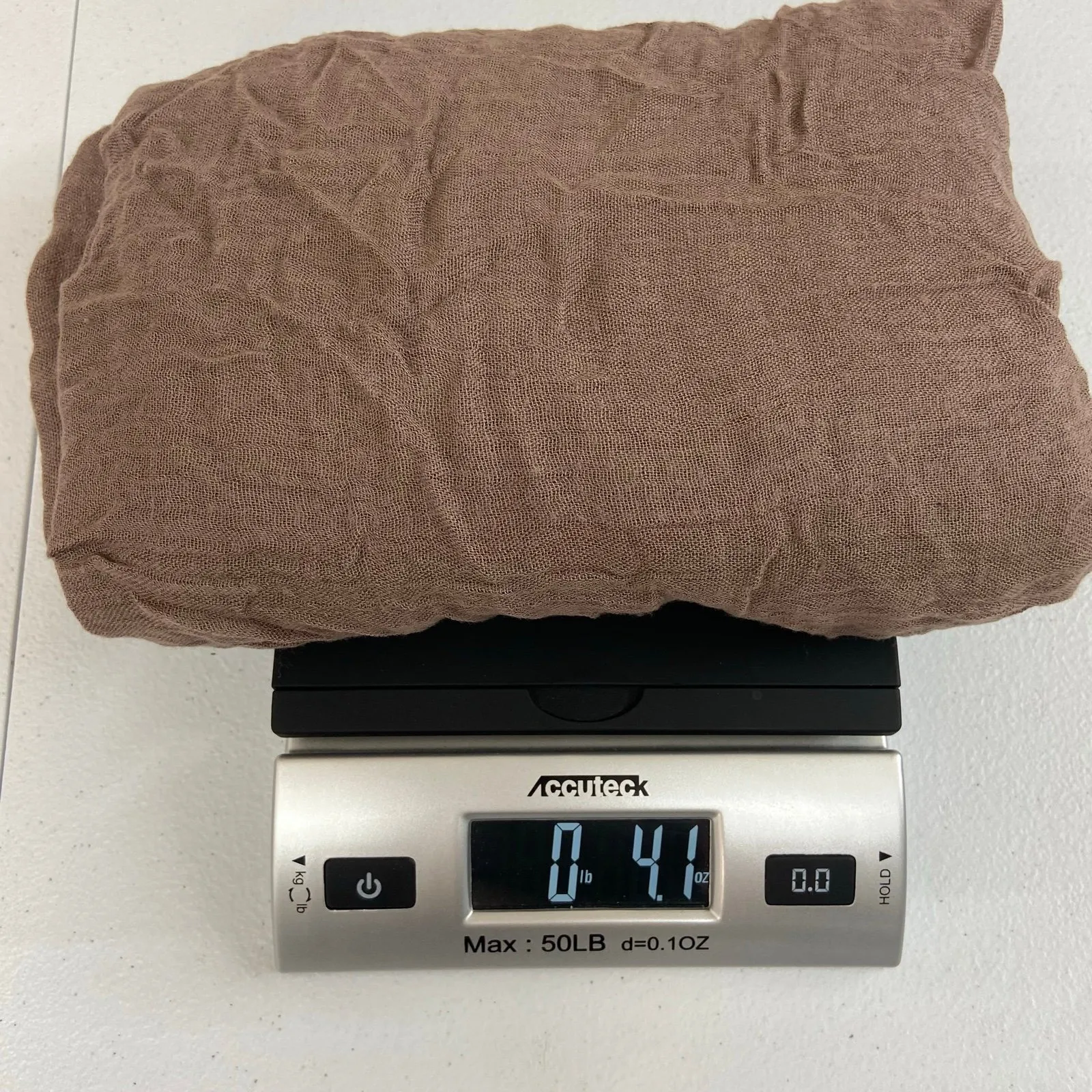 Vintage brown soft lightweight knit silver sequin fringe scarf wrap casual - Image 6