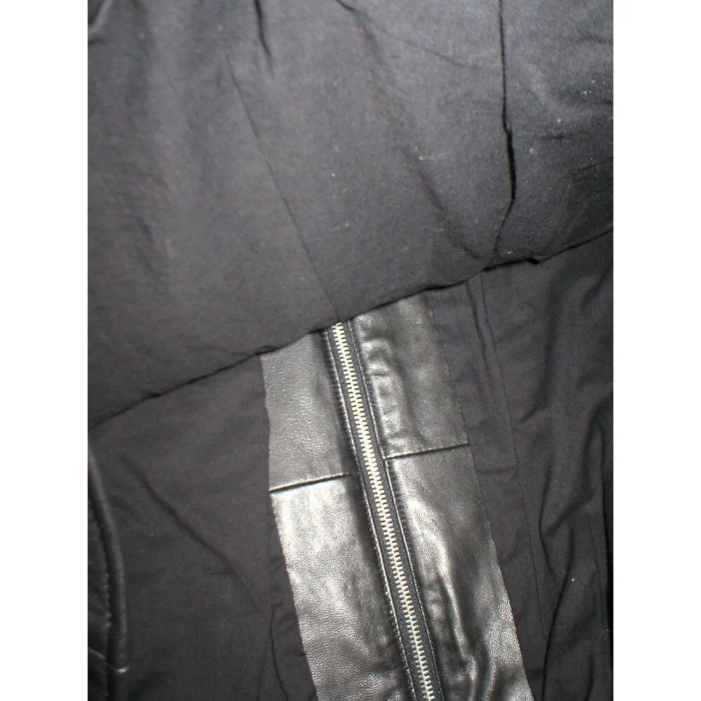 New Womens Andrew Marc New York Leather Jacket S Black Soft Quilted Shoulder Arm - Image 6