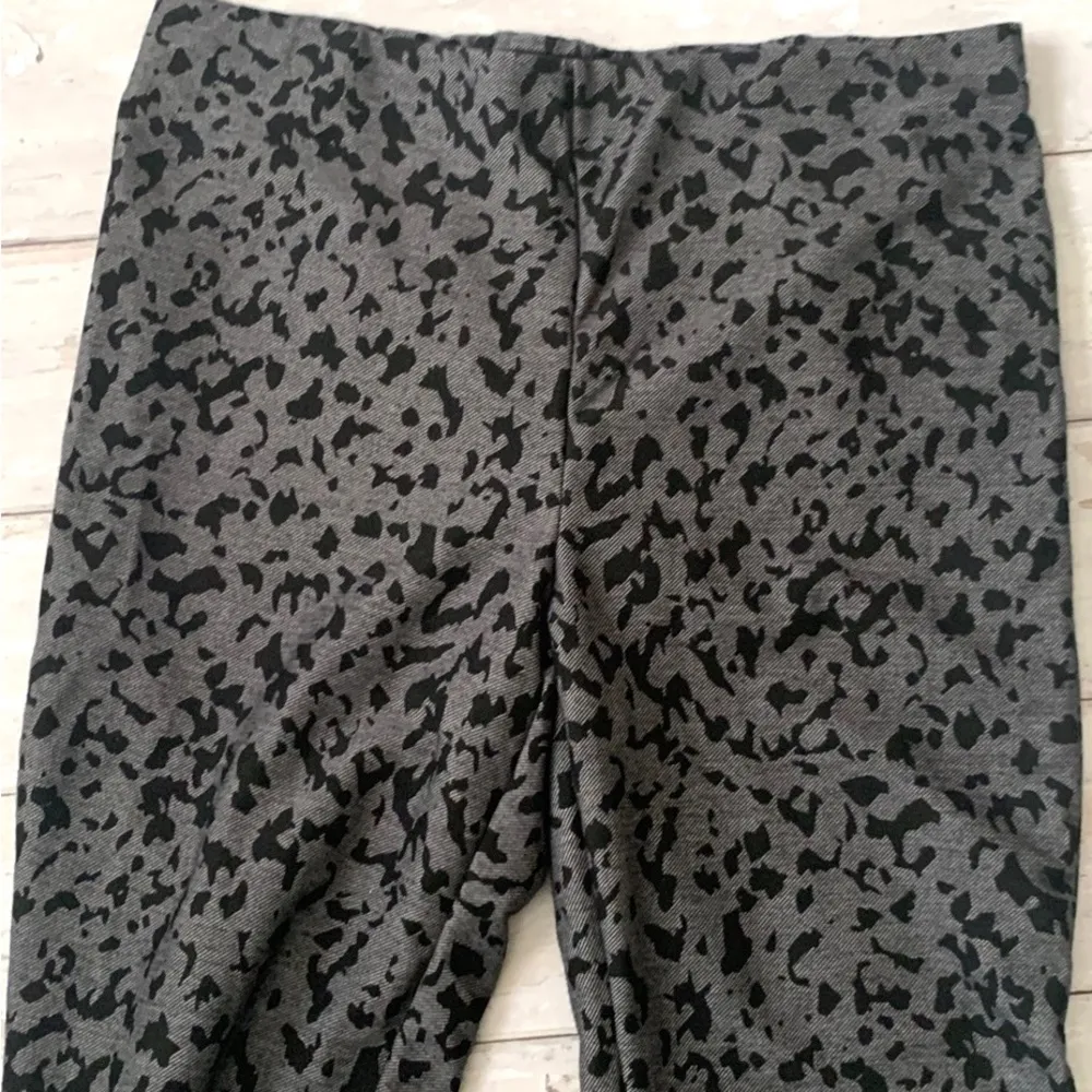 Women’s L/G Slacks Dress Pants Work Business Casual Black Gray Print Large - Image 3