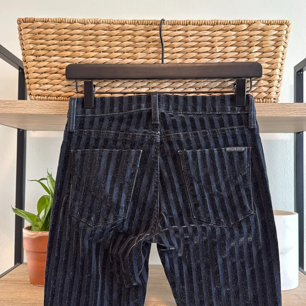 Hudson Nico Mid-Rise Ankle Velour Vertical Stripe Ankle Jeans, 25 - Image 5