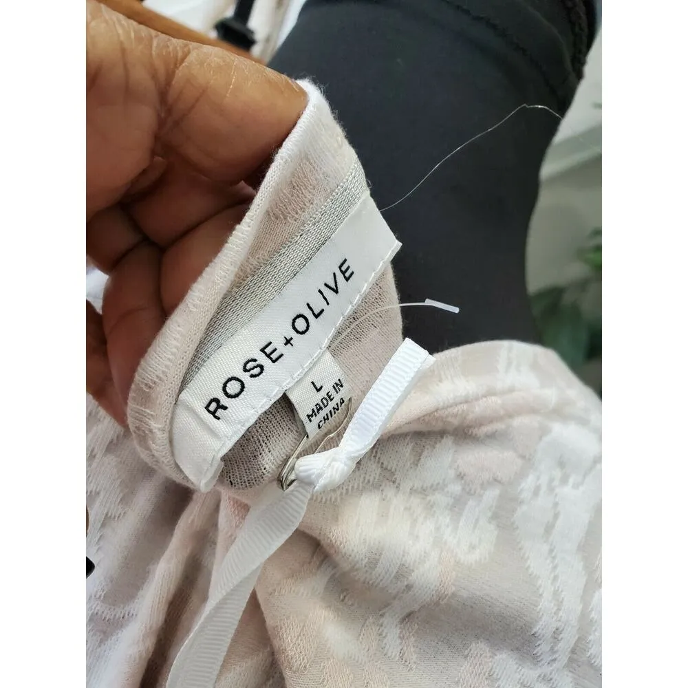 Rose+Olive Women's Pink Floral Rayon Round Neck Half Sleeve Casual Shirt Size L - Image 7