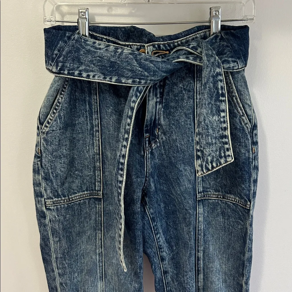 Jonathan Simkhai Standard Henley Tie Waist Straight Jeans Mulholland Wash Size 27 - Image 5