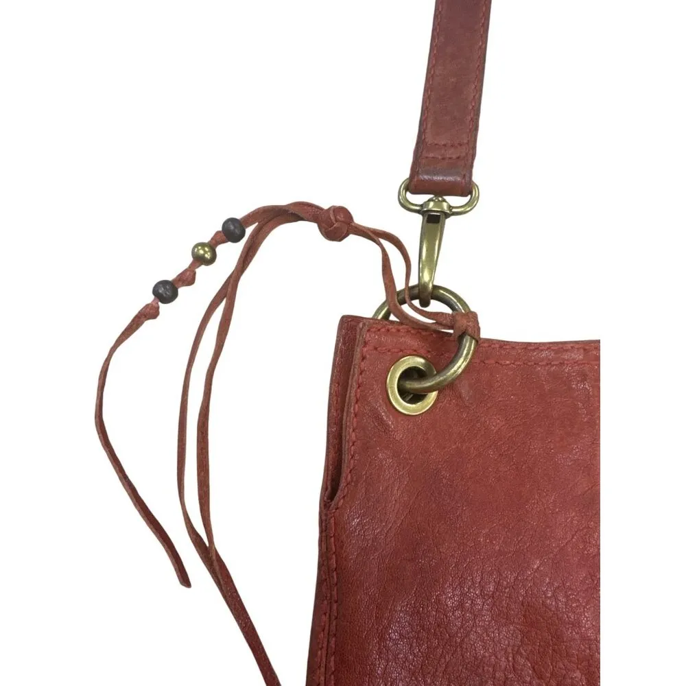 Vintage Fossil Womens Red Leather Shoulder Bag Purse SKU 7234 - Image 5