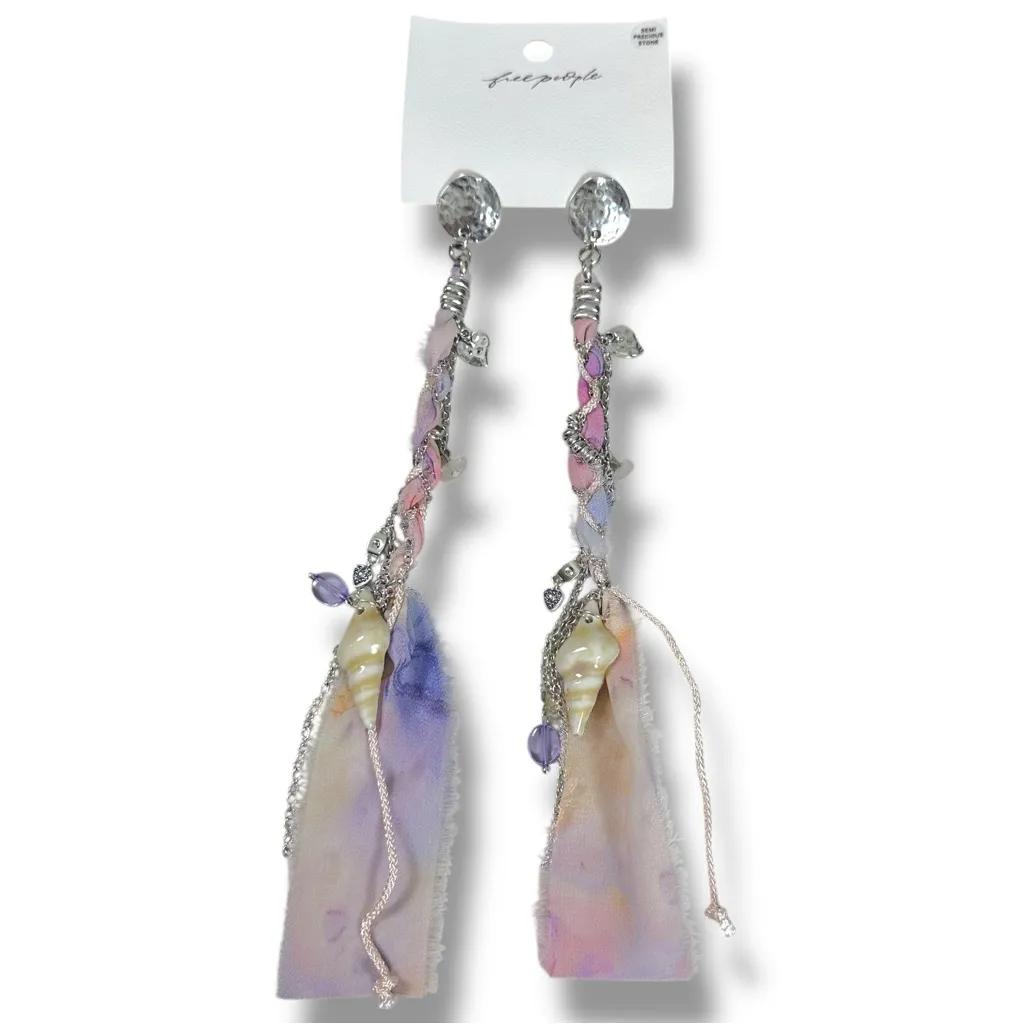 Free People Fairy Mermaid Clearwater Dangle Earrings in Pink Rose NWT Beach Boho - Image 7