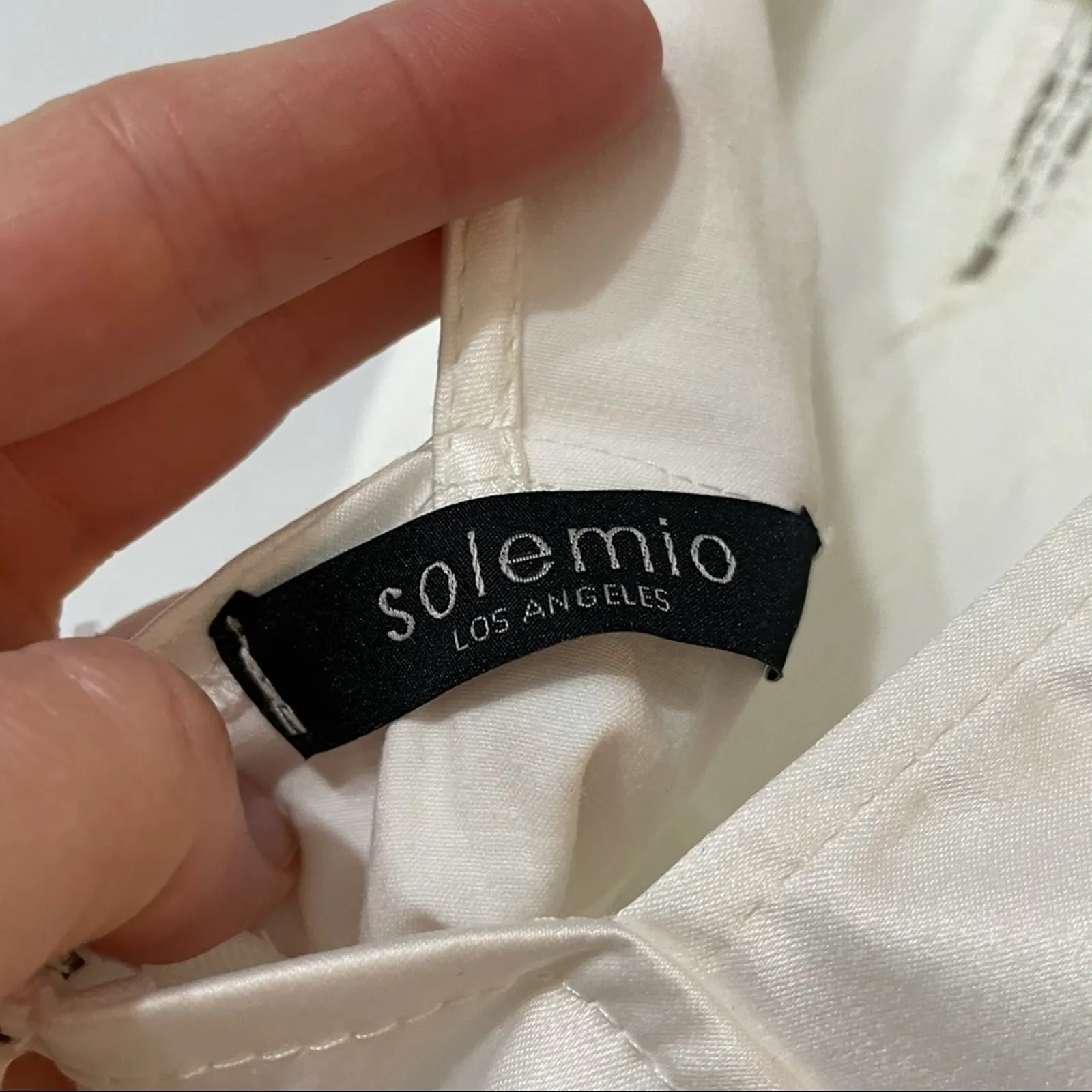 Solemio White Lace Open Back Skater Dress Womens XS Mini Sleeveless Bridal - Image 7