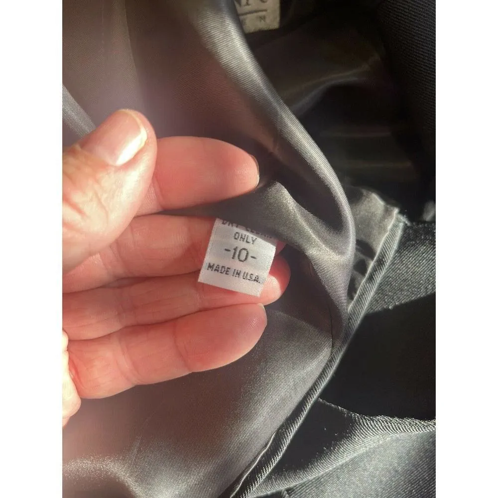 Women's Jos. A. Bank Size 10 Vintage Wool Black Shoulder Pad Blazer Trend Jacket - Image 7