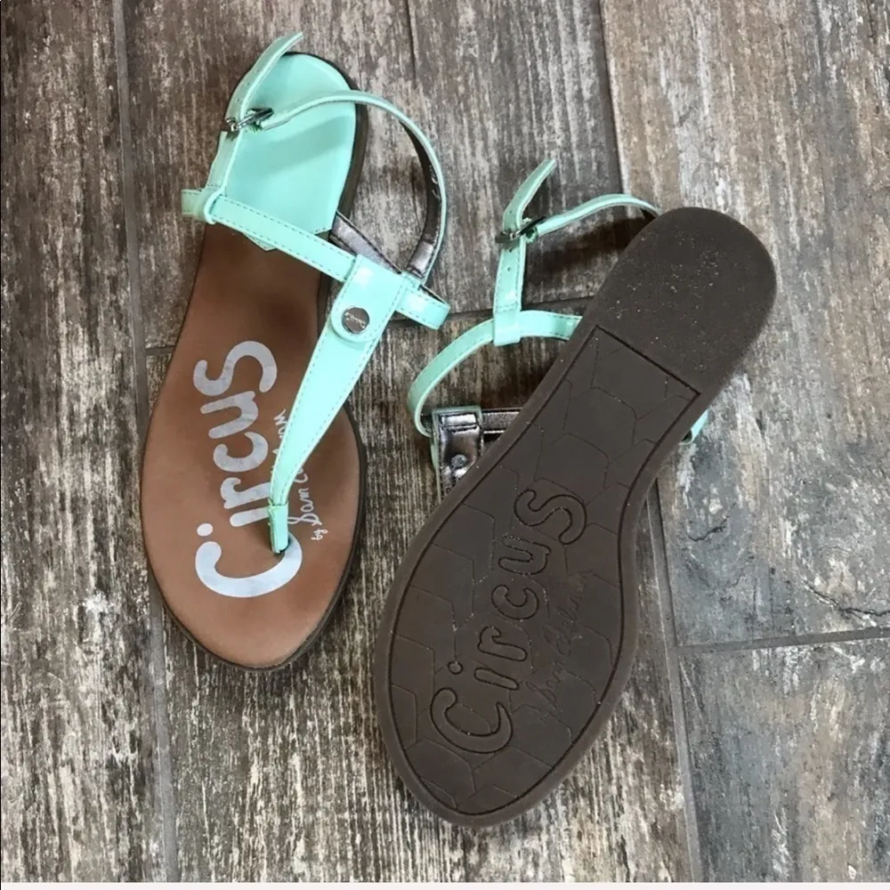 Circus by Sam Edelman pastel mint green Cayden T-strap sandals size 6.5 - Image 5