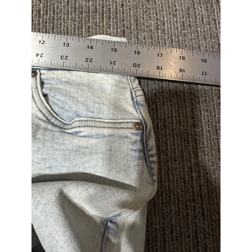 Canyon River Blues Jean Midi Skirt Size 12 Light Wash Front Slit Stretch Denim - Image 5