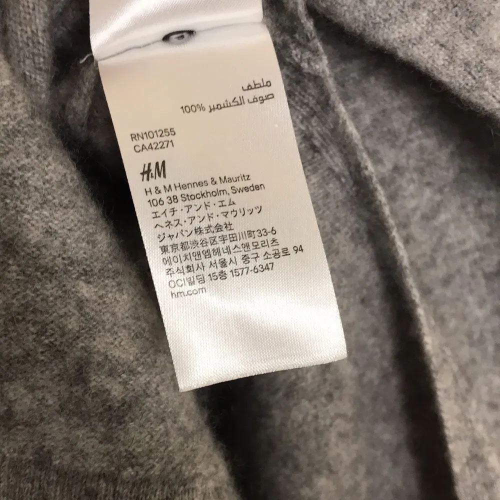 H&M ladies gray pullover 100% cashmere cozy fall sweater top size large - Image 8