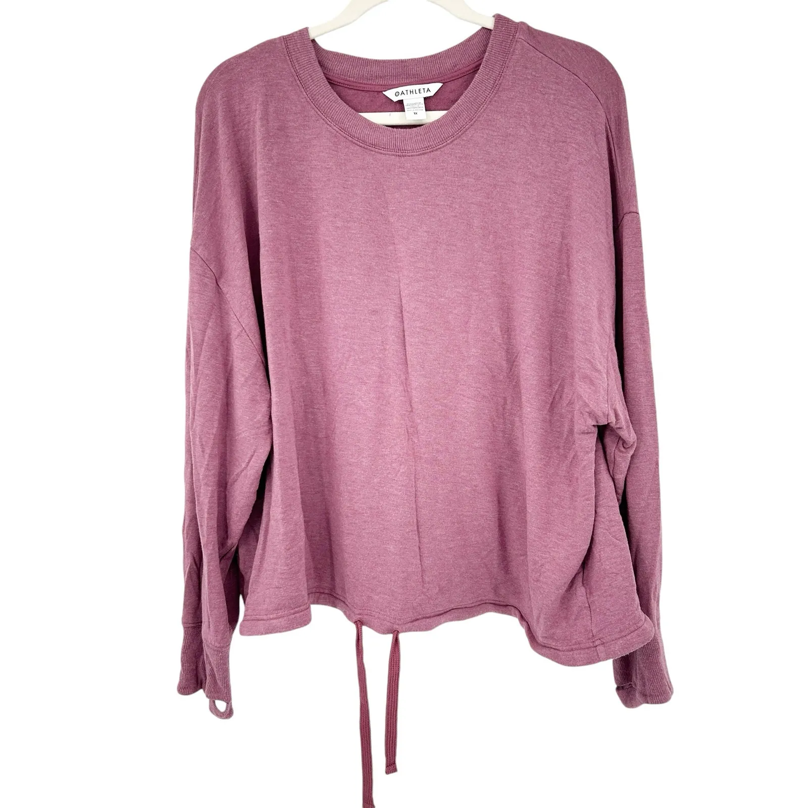 Athleta Womens Athleisure Active Marina Tie‎ Waist Pullover Sweatshirt Size 1X - Image 3